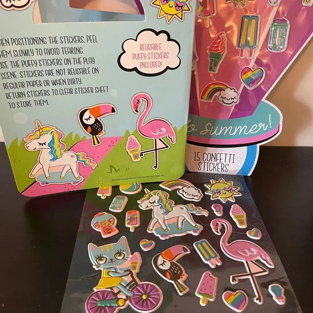 Kids Toys SUMMER Fun Puffy Kids Sticker Activity Book & Stickers
